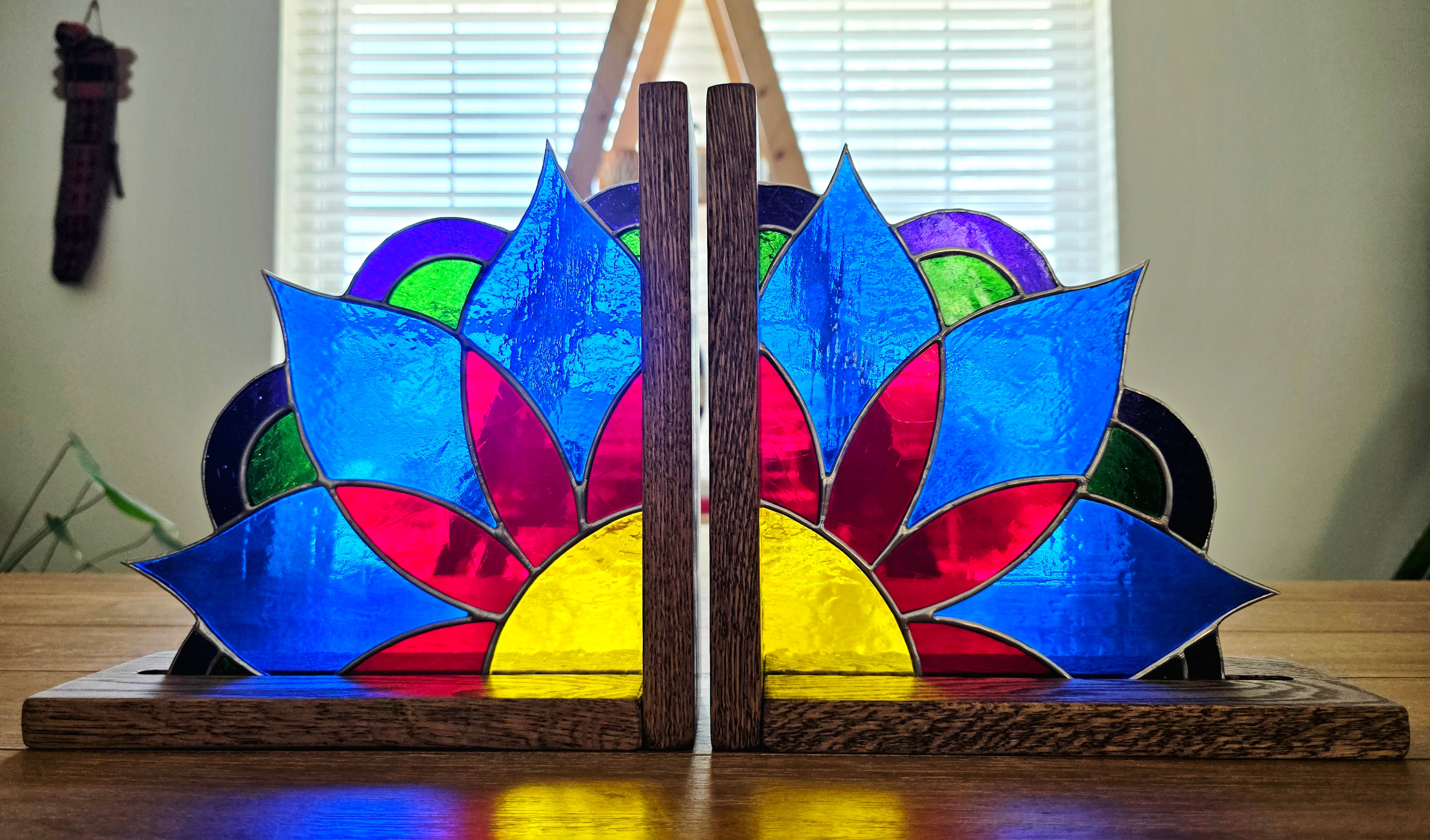 Mandala Stained Glass Bookends
