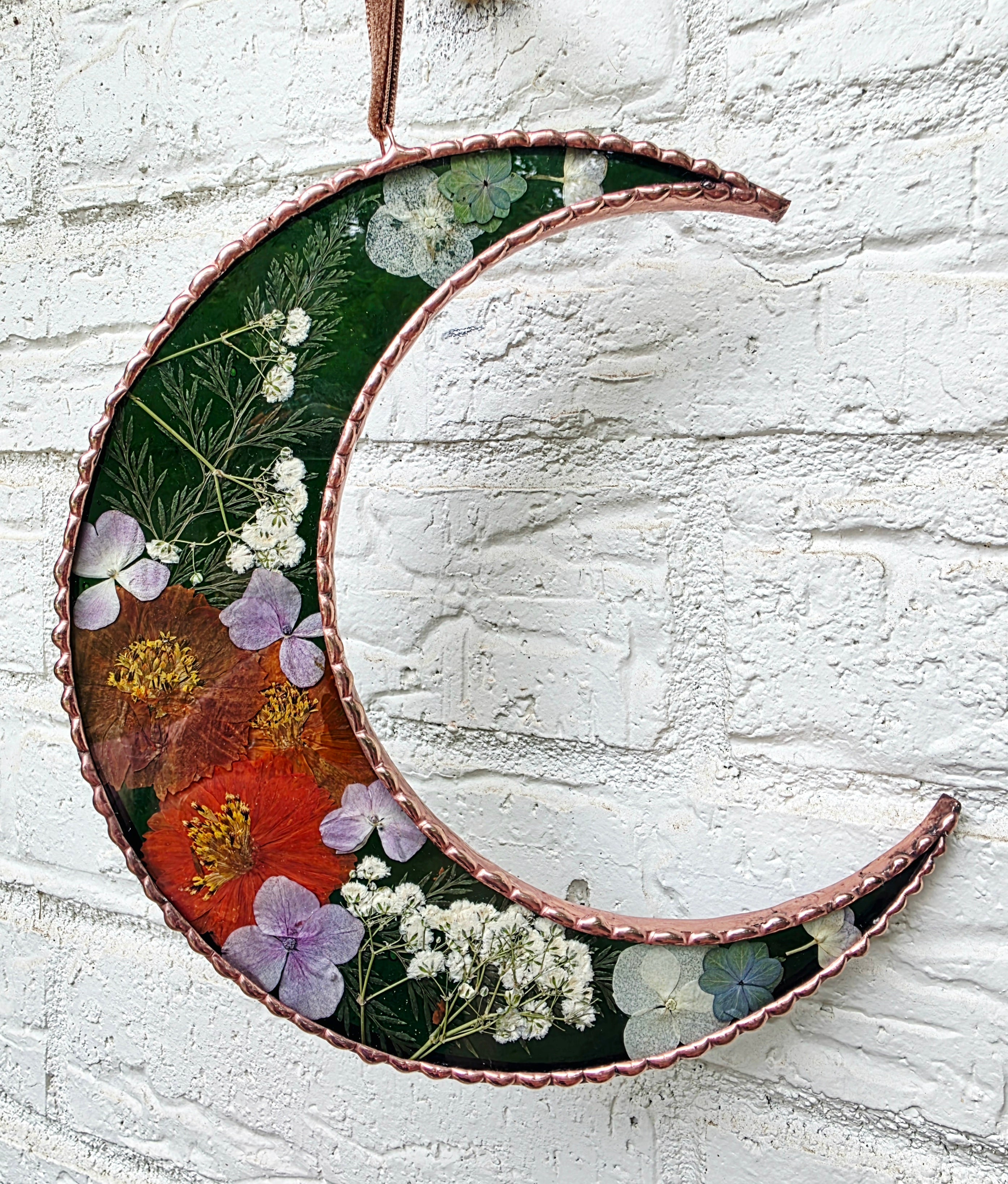 Stained Glass Flower Moon - Green